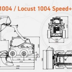 foto Locust 1004 motor Perkins 3.6t smykový nakladač